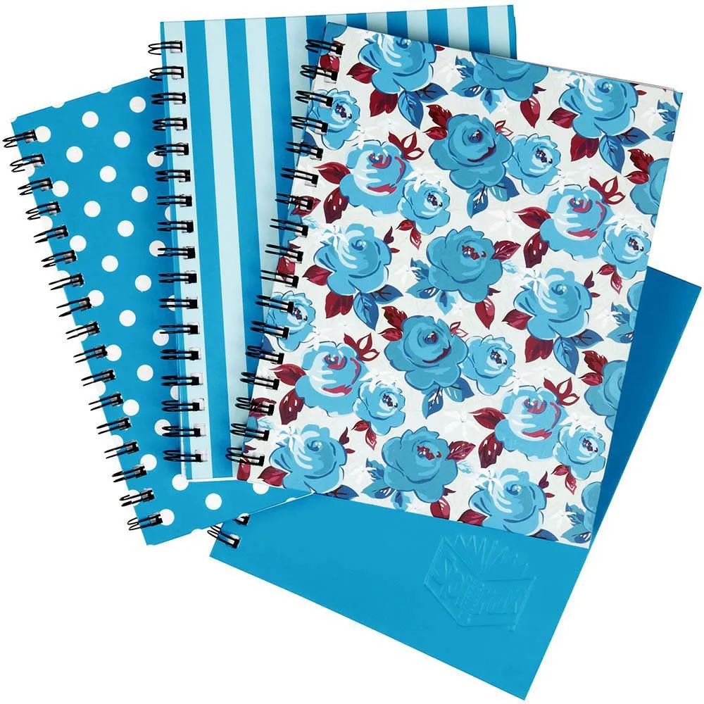 4x Spirax 511 Notebook Spiral Bound Hard Cover 200 Page 225x175mm Deep Blue Assorted