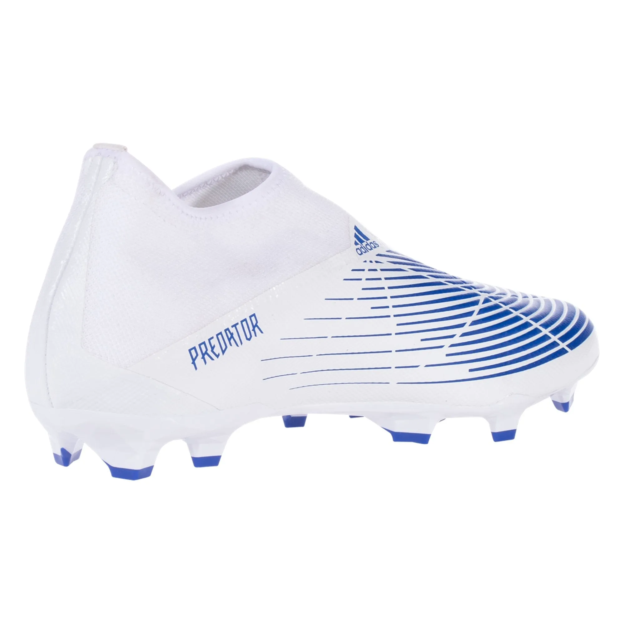 adidas Predator Edge.3 Laceless FG Firm Ground Soccer Cleats - Footwear White/Hi res Blue/Legacy Indigo