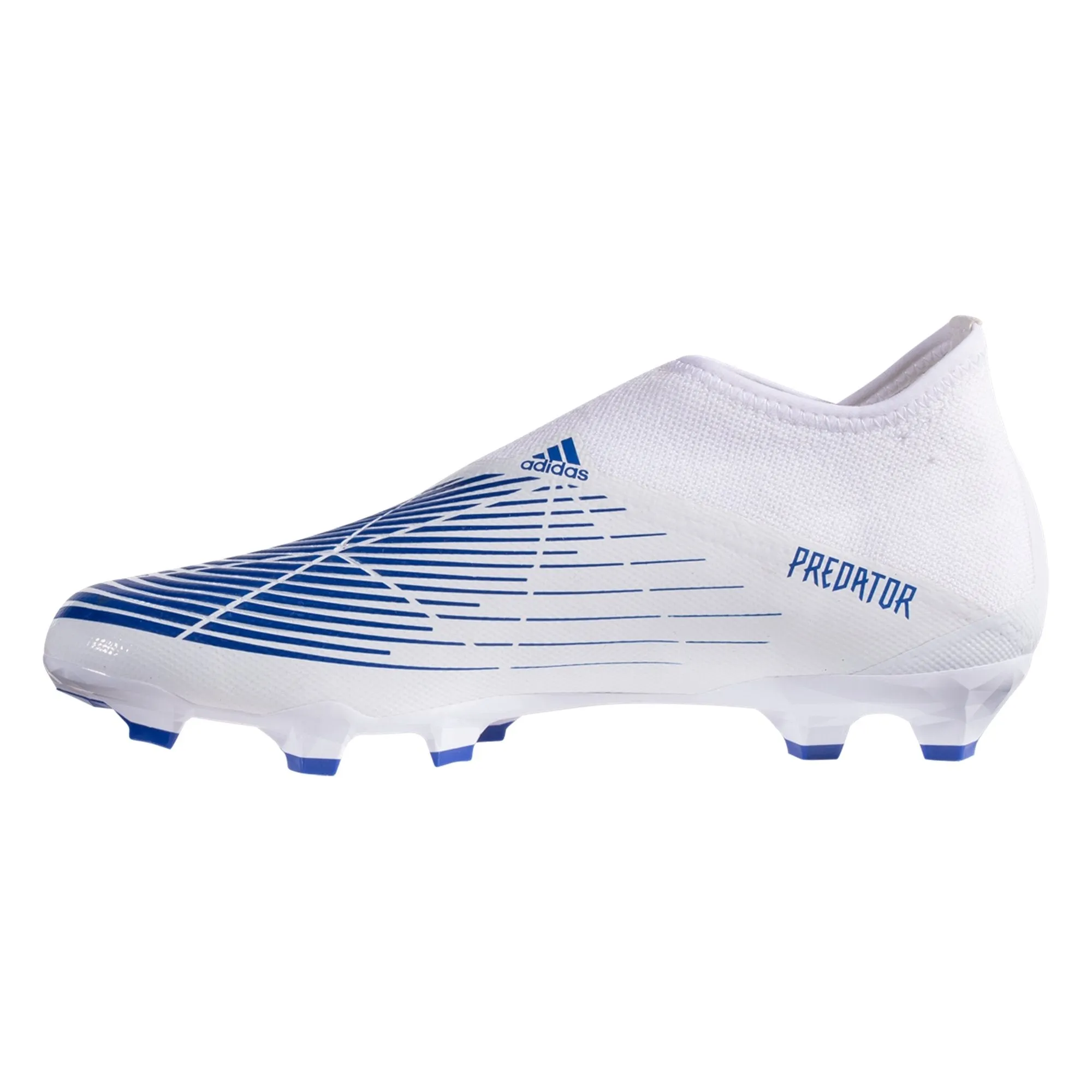 adidas Predator Edge.3 Laceless FG Firm Ground Soccer Cleats - Footwear White/Hi res Blue/Legacy Indigo