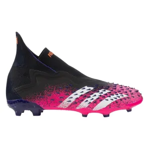adidas Predator Freak   Junior Firm Ground Soccer Cleat -   Core Black/Cloud White/Shock Pink