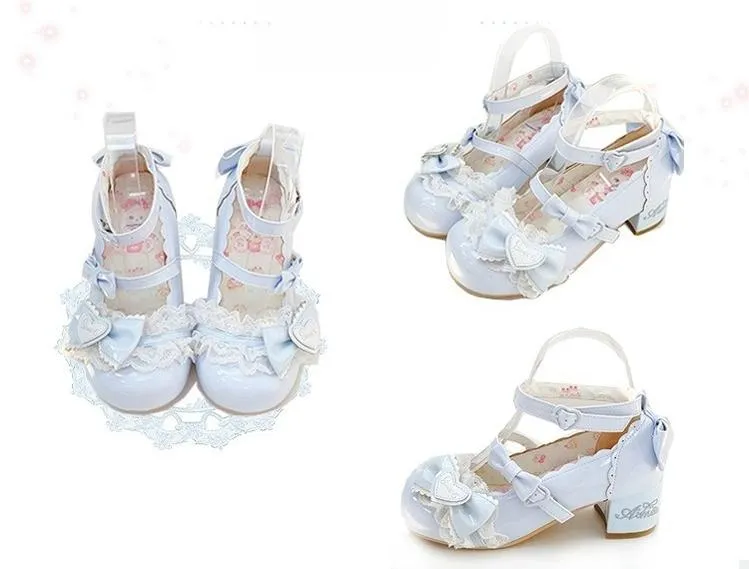 Aimee~Sakura~Sweet Lolita Heels Cute Mid-heel Mary Jane Shoes