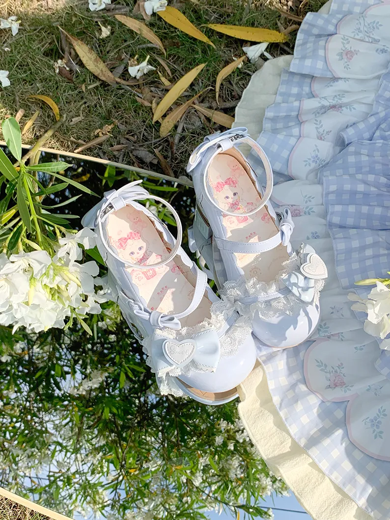Aimee~Sakura~Sweet Lolita Heels Cute Mid-heel Mary Jane Shoes