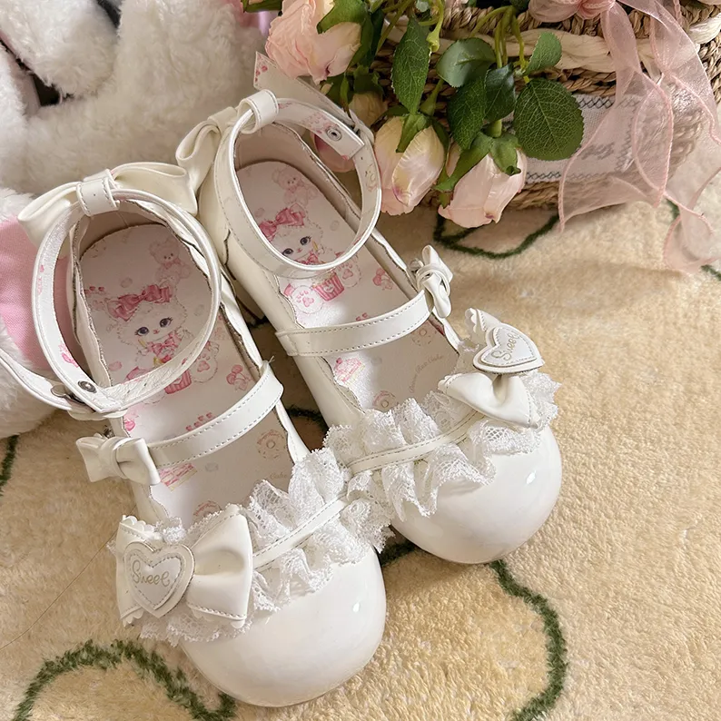 Aimee~Sakura~Sweet Lolita Heels Cute Mid-heel Mary Jane Shoes