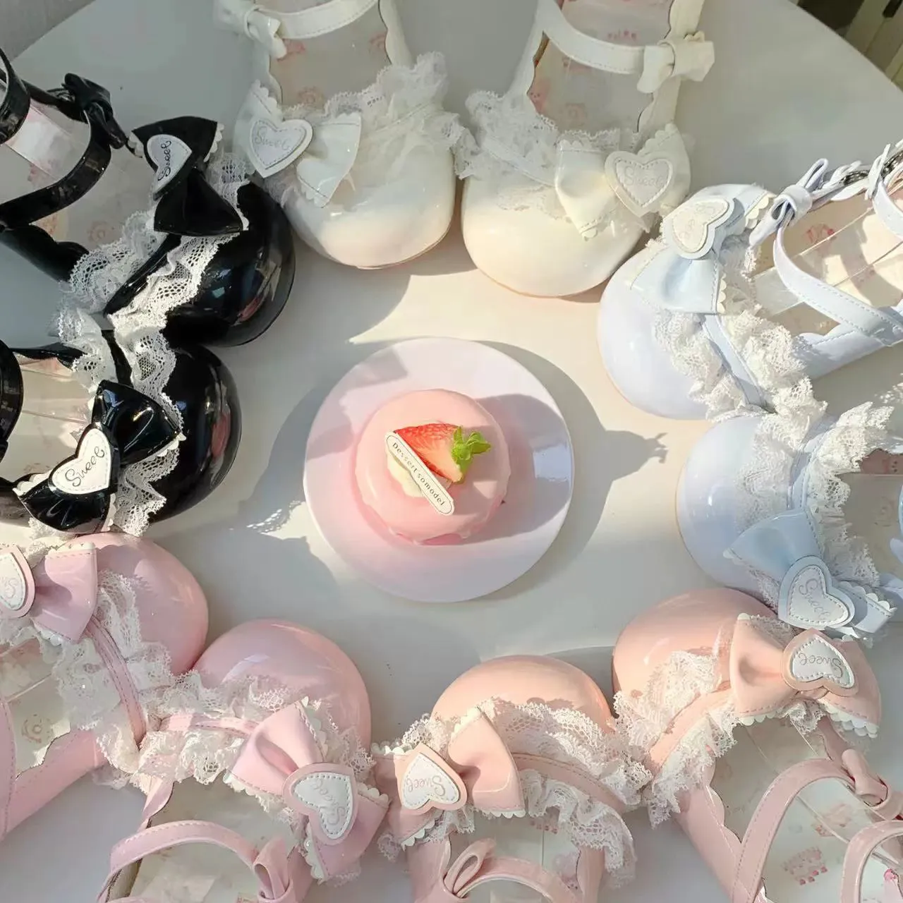 Aimee~Sakura~Sweet Lolita Heels Cute Mid-heel Mary Jane Shoes