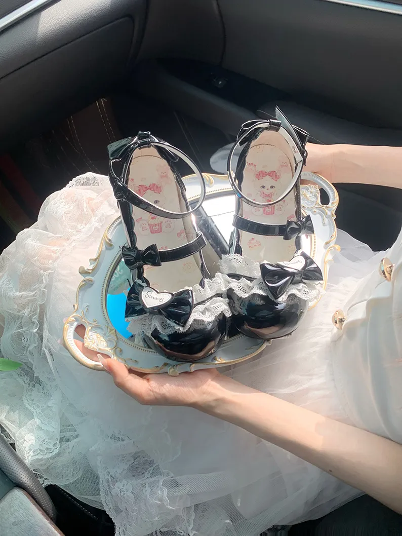Aimee~Sakura~Sweet Lolita Heels Cute Mid-heel Mary Jane Shoes