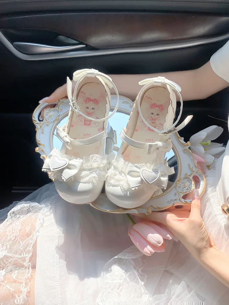 Aimee~Sakura~Sweet Lolita Heels Cute Mid-heel Mary Jane Shoes