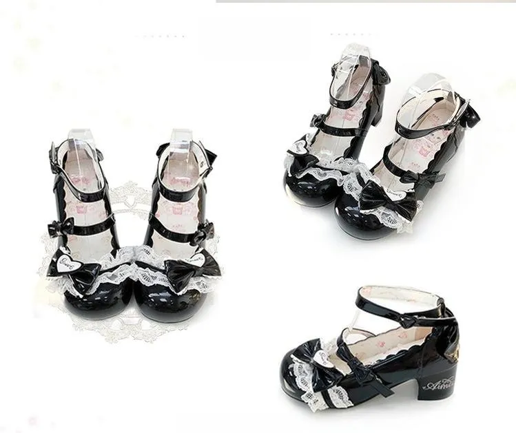 Aimee~Sakura~Sweet Lolita Heels Cute Mid-heel Mary Jane Shoes