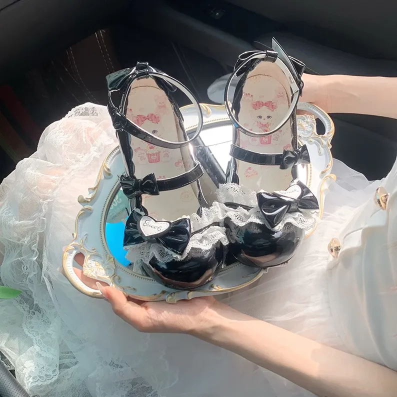 Aimee~Sakura~Sweet Lolita Heels Cute Mid-heel Mary Jane Shoes