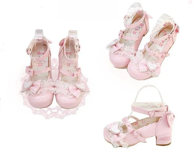 Aimee~Sakura~Sweet Lolita Heels Cute Mid-heel Mary Jane Shoes