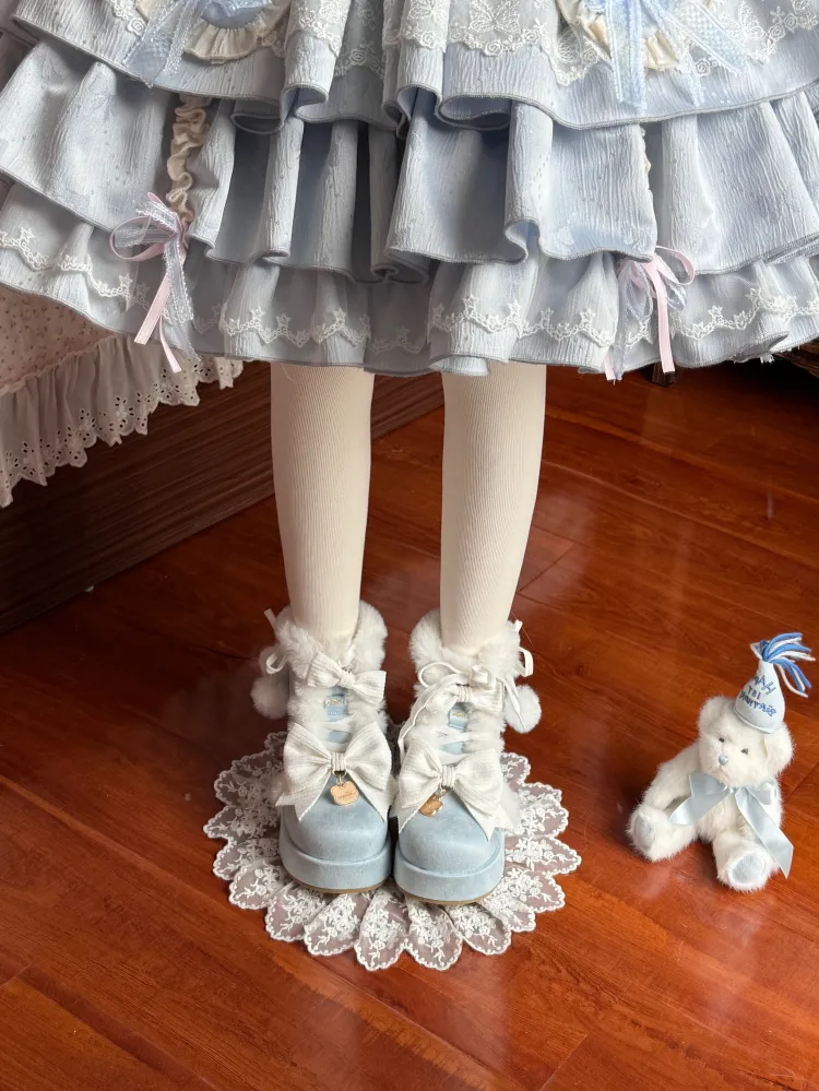 Aimee~Warm~Winter Sweet Lolita Snow Boots Thick Sole Fleece Shoes