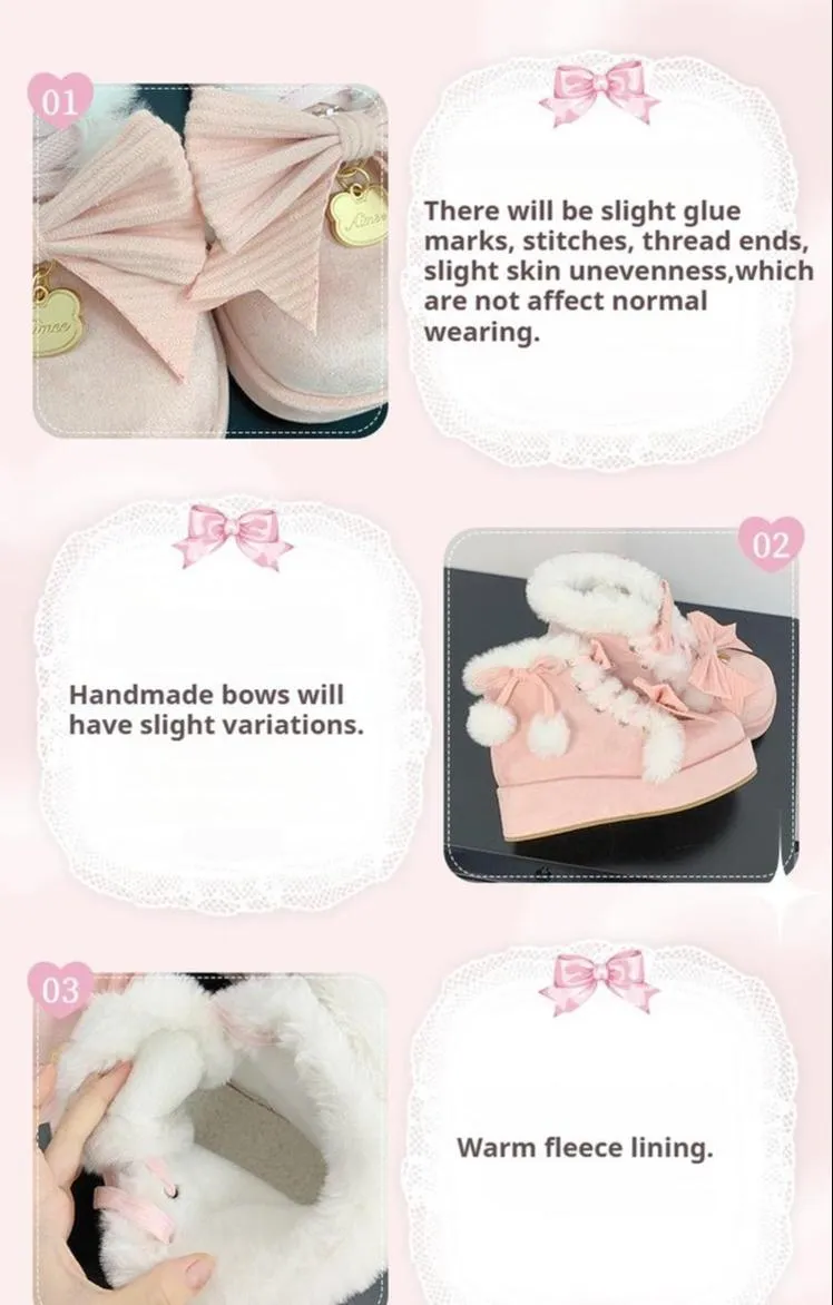 Aimee~Warm~Winter Sweet Lolita Snow Boots Thick Sole Fleece Shoes