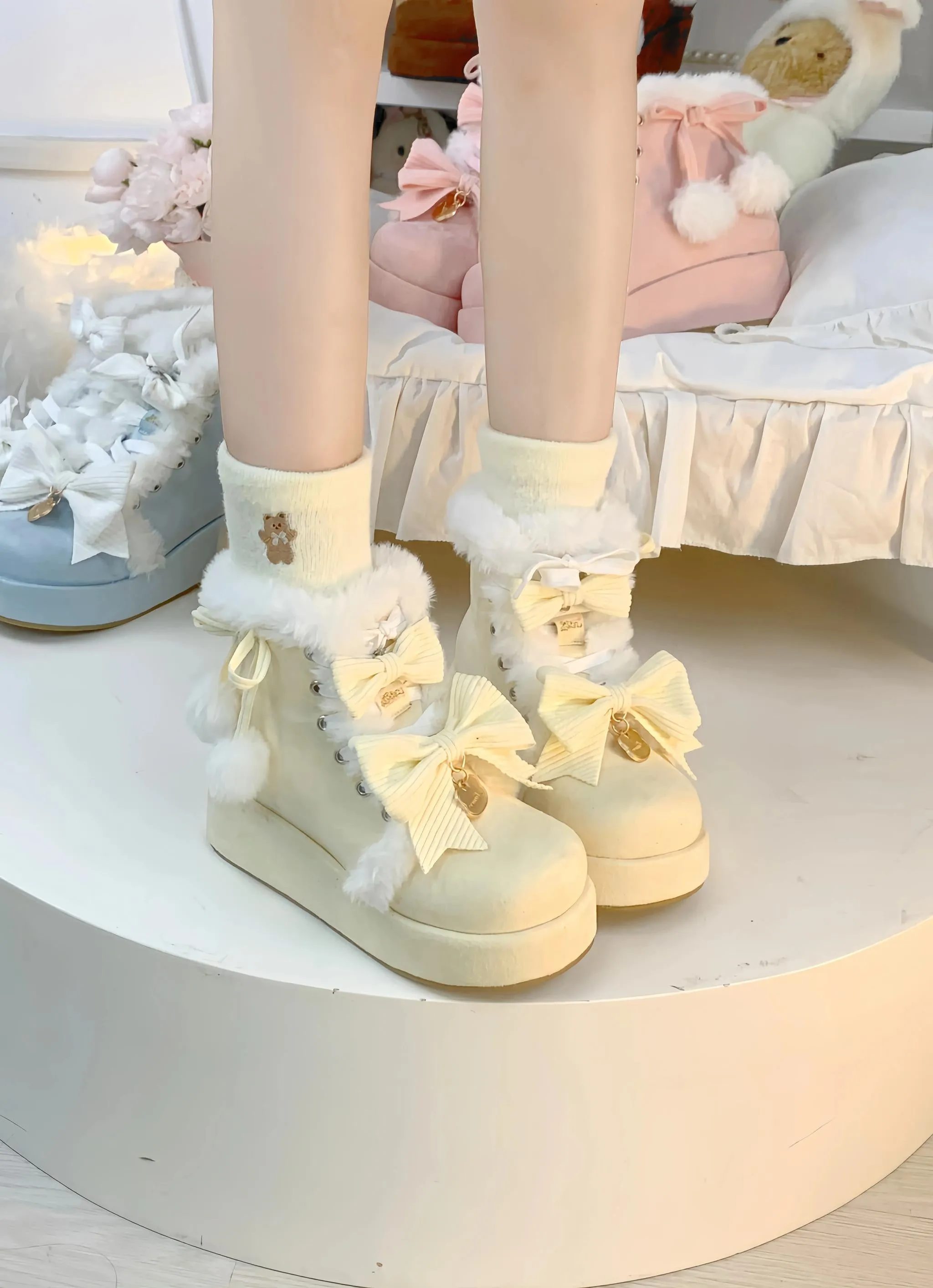 Aimee~Warm~Winter Sweet Lolita Snow Boots Thick Sole Fleece Shoes