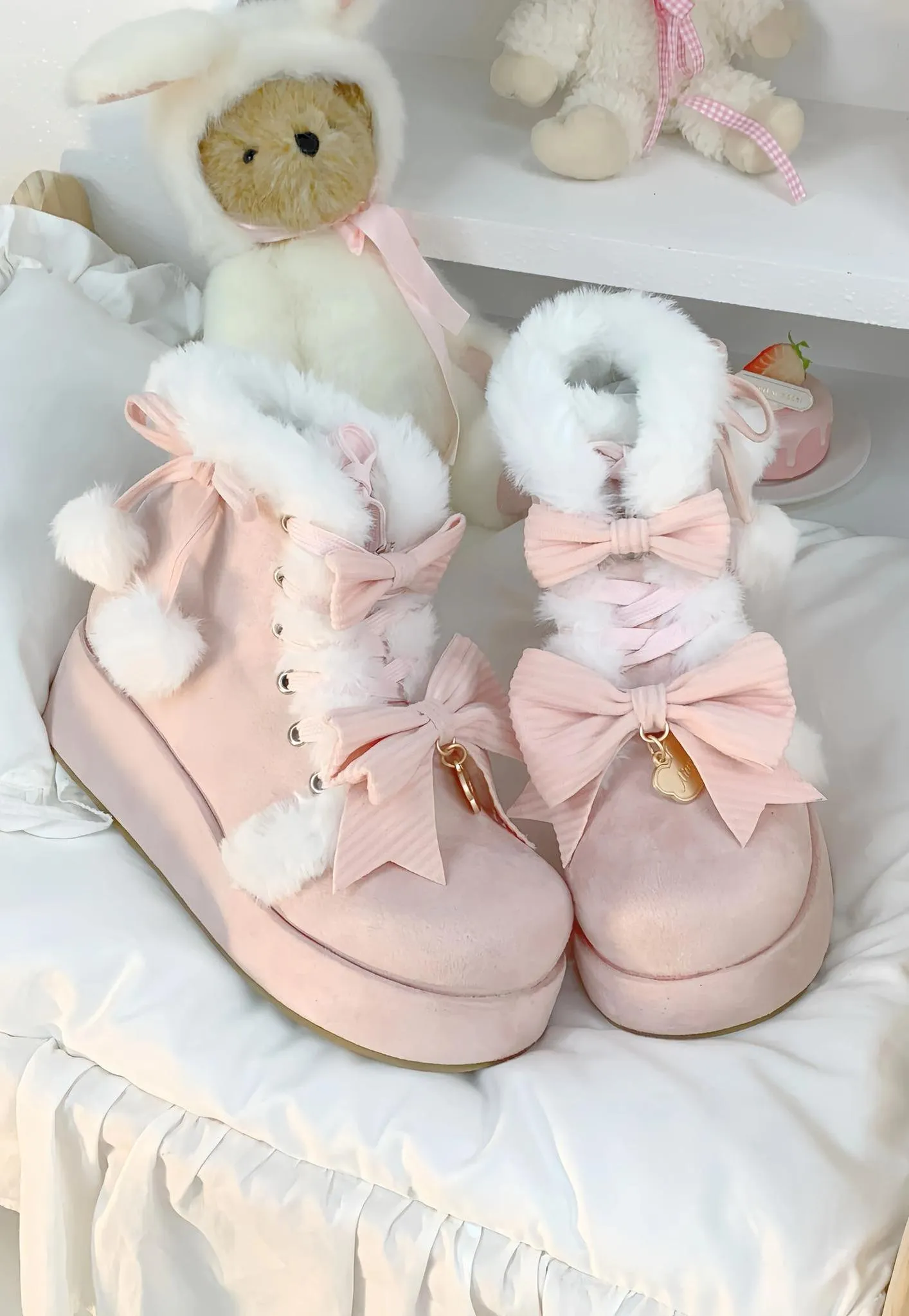 Aimee~Warm~Winter Sweet Lolita Snow Boots Thick Sole Fleece Shoes