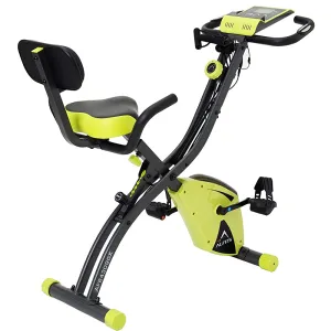 Alinco AFB4309GX Fitness Bike, Comfort Bike 2, Exercise Band and Smartphone Tray, Quiet, Saddle Adjustment, Easy Assembly, Heart Rate Monitor, Easy Movement, Tablet Tray, Foldable, Backrest