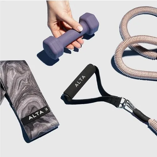 ALTA Resistance Tube Bands for Women - Full Kit Resistance Bands for Working Out with Handles, Ankle Straps, Door Anchor – Home Workout Bands for Physical Therapy, Pilates Long Exercise Bands Set