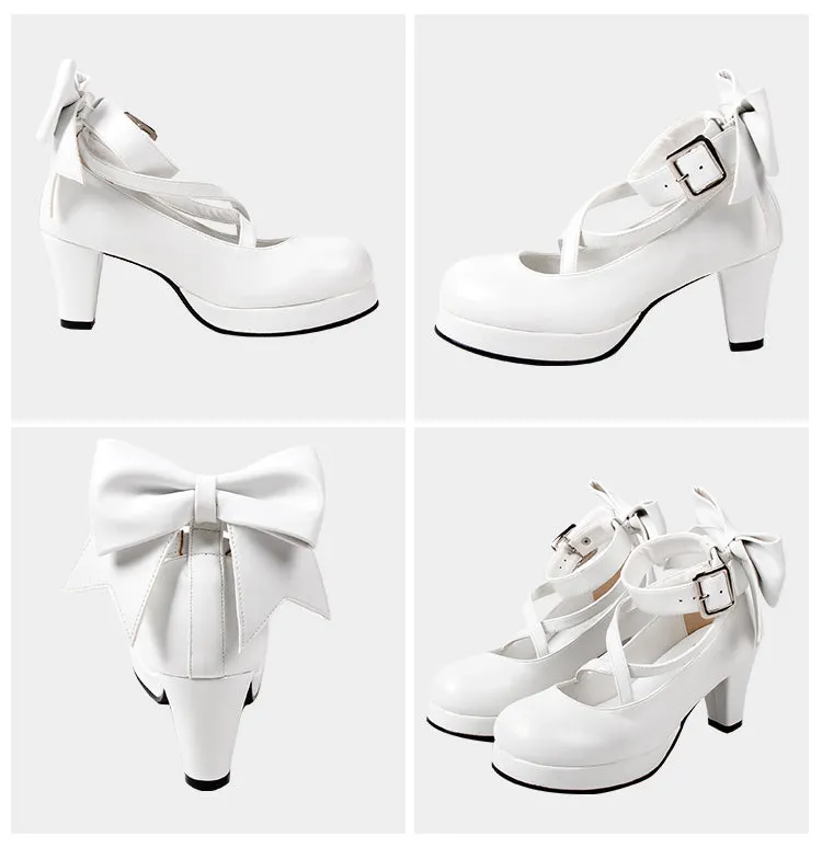 Angelic imprint~Elegant Lolita Shoes Princess Bowknot Lolita Heels Shoes