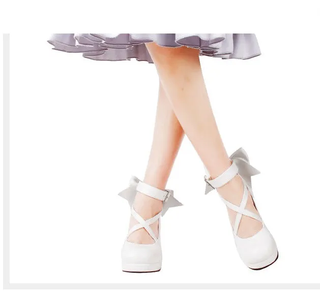 Angelic imprint~Elegant Lolita Shoes Princess Bowknot Lolita Heels Shoes
