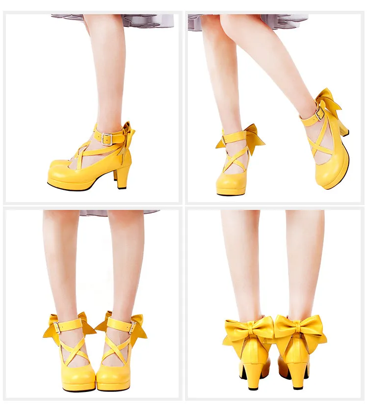 Angelic imprint~Elegant Lolita Shoes Princess Bowknot Lolita Heels Shoes