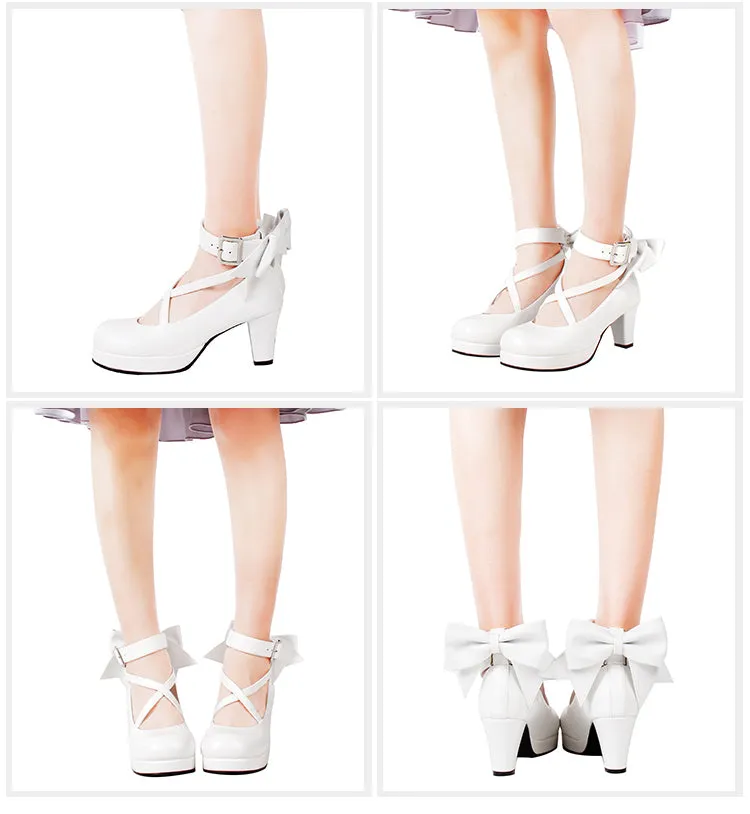 Angelic imprint~Elegant Lolita Shoes Princess Bowknot Lolita Heels Shoes