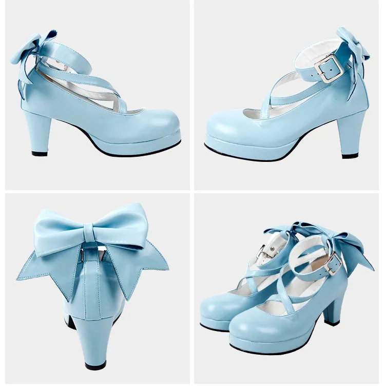 Angelic imprint~Elegant Lolita Shoes Princess Bowknot Lolita Heels Shoes