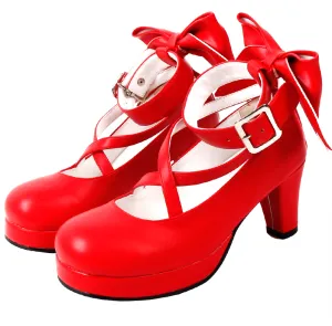 Angelic imprint~Elegant Lolita Shoes Princess Bowknot Lolita Heels Shoes
