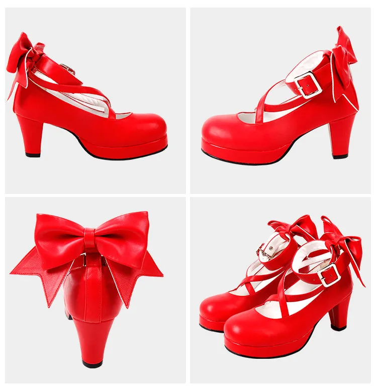 Angelic imprint~Elegant Lolita Shoes Princess Bowknot Lolita Heels Shoes