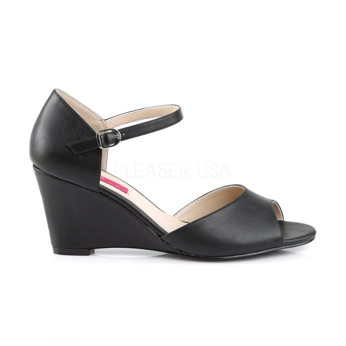 Ankle Strap Wedge Peep Toe Sandal Shoes with 3-inch Heel 3-colors KIM-05