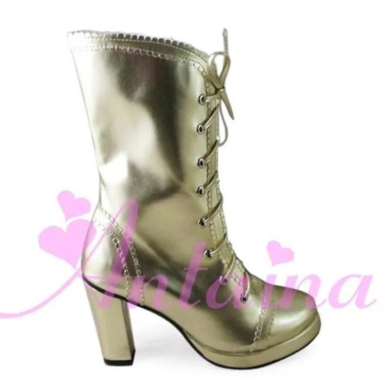 Antaina~Elegant Lolita Heel Boots Heel Shoes Multicolor