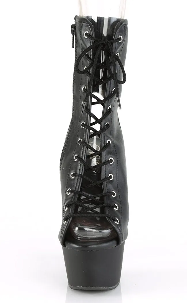 ASPIRE-1016 Black Vegan Leather Ankle Boots