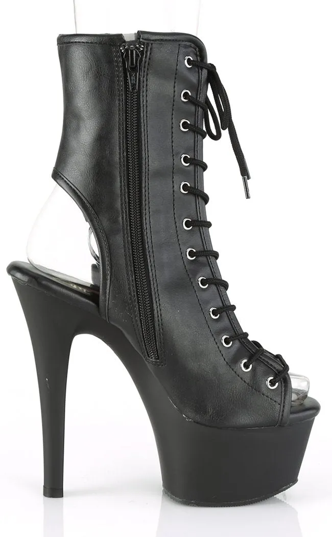 ASPIRE-1016 Black Vegan Leather Ankle Boots