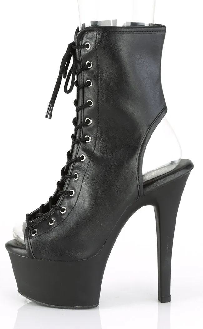 ASPIRE-1016 Black Vegan Leather Ankle Boots