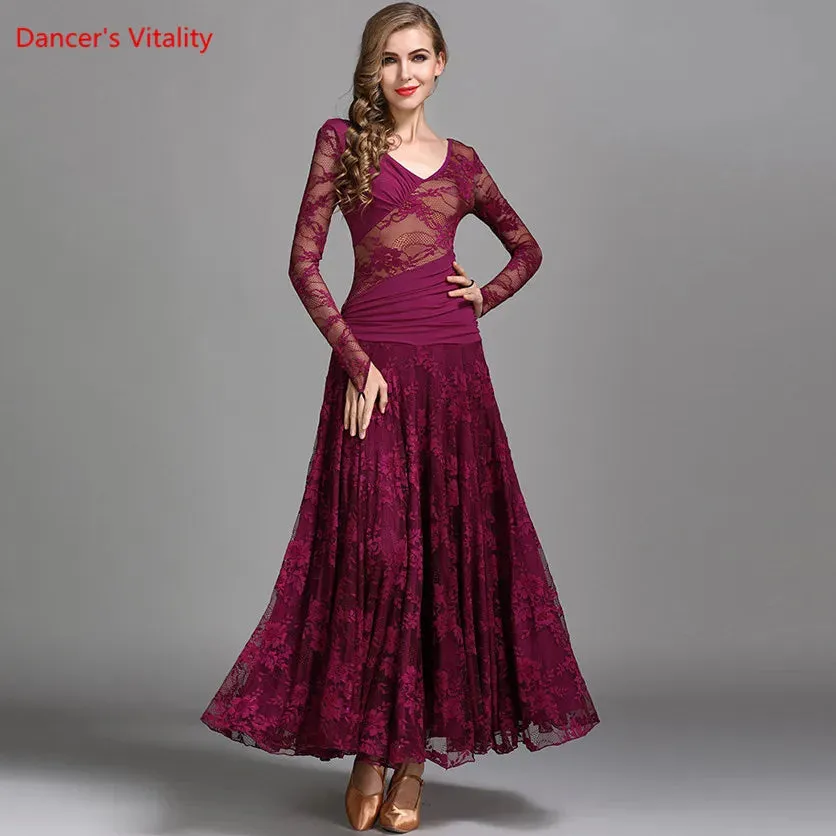 Ballroom Dance Big Swing Ladies Dresses Waltz Competition Costumes