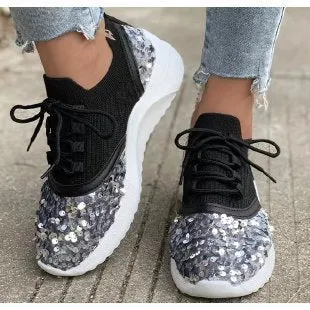 Belifi Autumn Women's Fashionable Comfortable Sequin Casual Sports Shoes