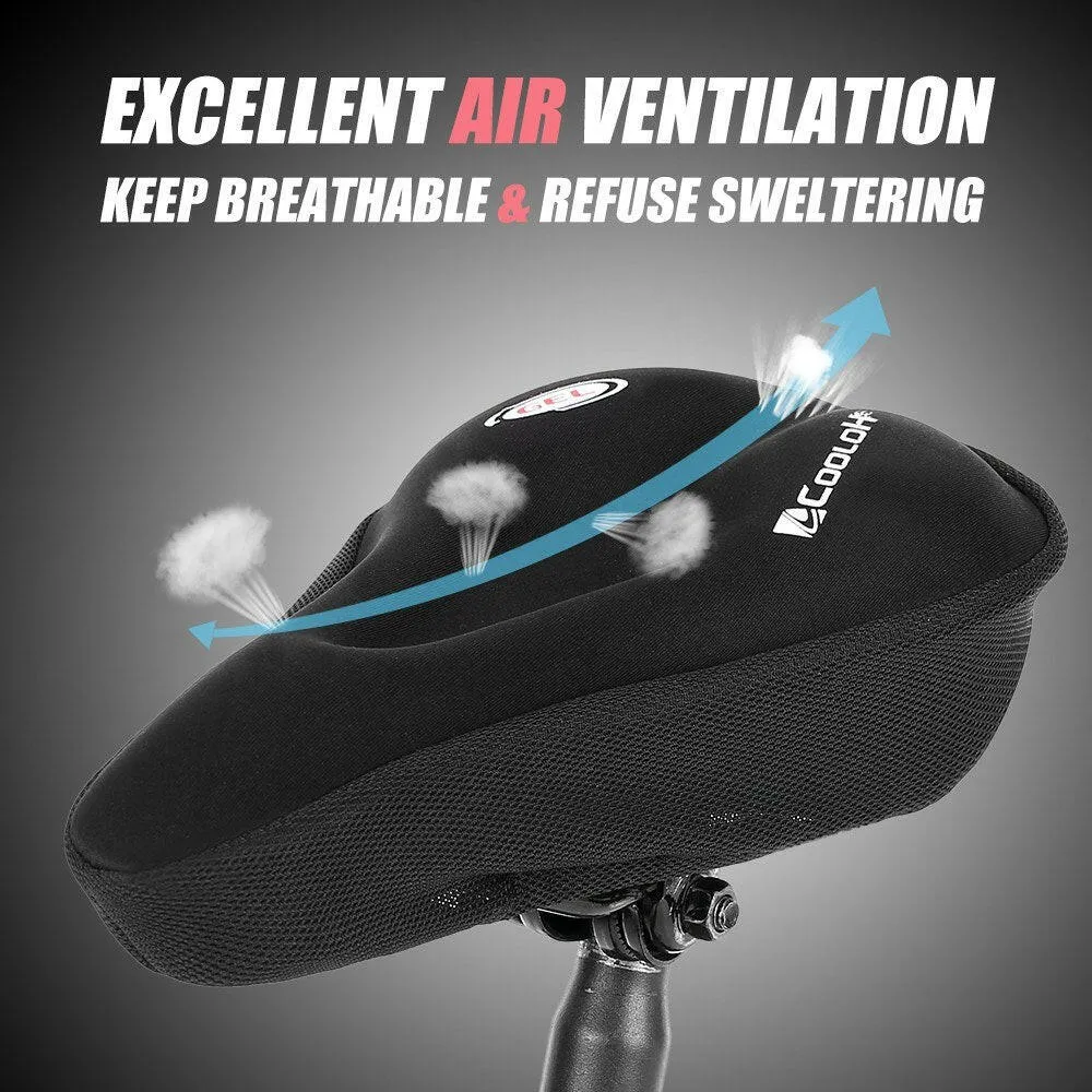 Bike Saddle Cushion Bicycle Seat Cover Silicone Gel Cover Ergonomic Comfortable Bicycle Saddle Cover for Stationary Exercise Bike Cycling Road Bike