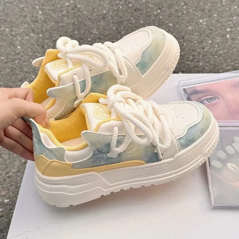 binfenxie  -  Designer Platform Sneakers for Women  Fashion Casual White Spring Autumn Board Shoes Female Pink Lace Sports Zapatillas Mujer