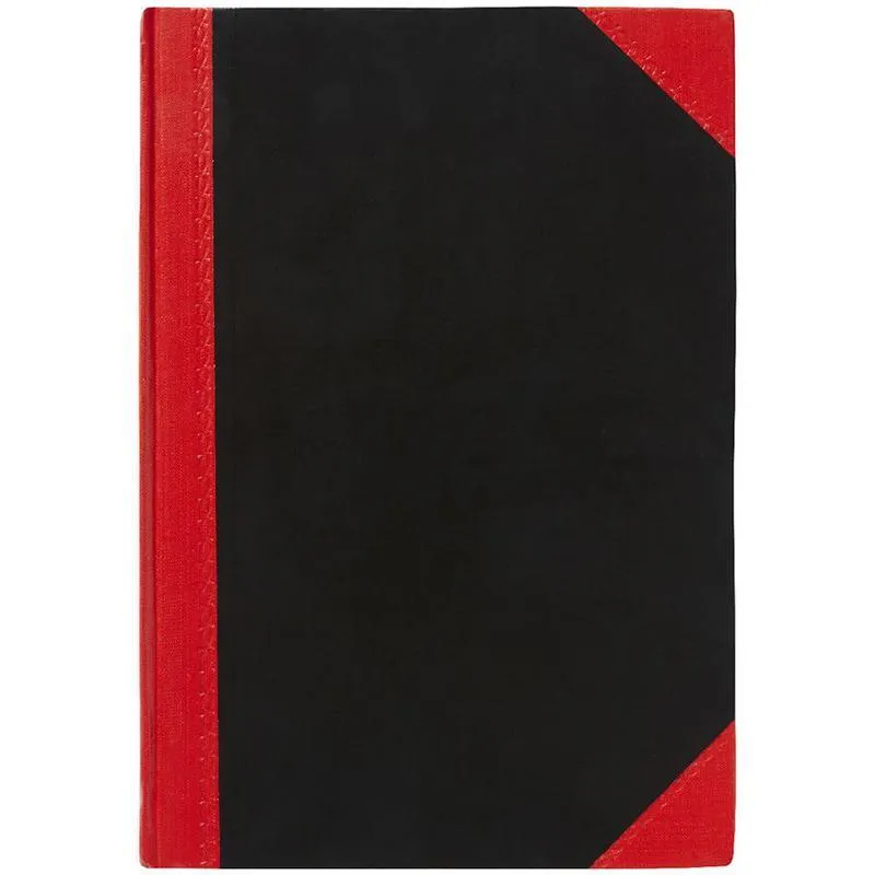 Black And Red Notebook Casebound Feint Ruled 100 Leaf 165 X 117Mm