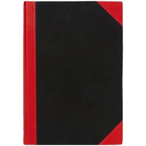 Black And Red Notebook Casebound Feint Ruled 100 Leaf 165 X 117Mm