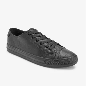 Black Baseball Lace-Up Trainers