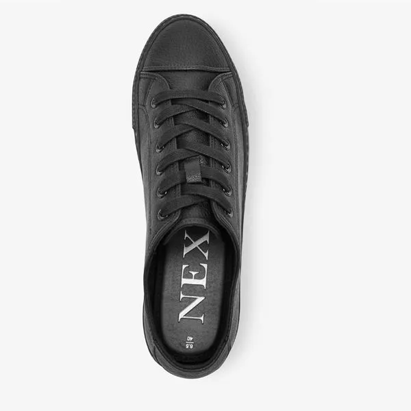 Black Baseball Lace-Up Trainers