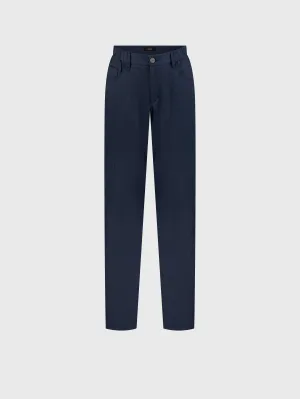 Blue Trousers with Calf Suede Patch