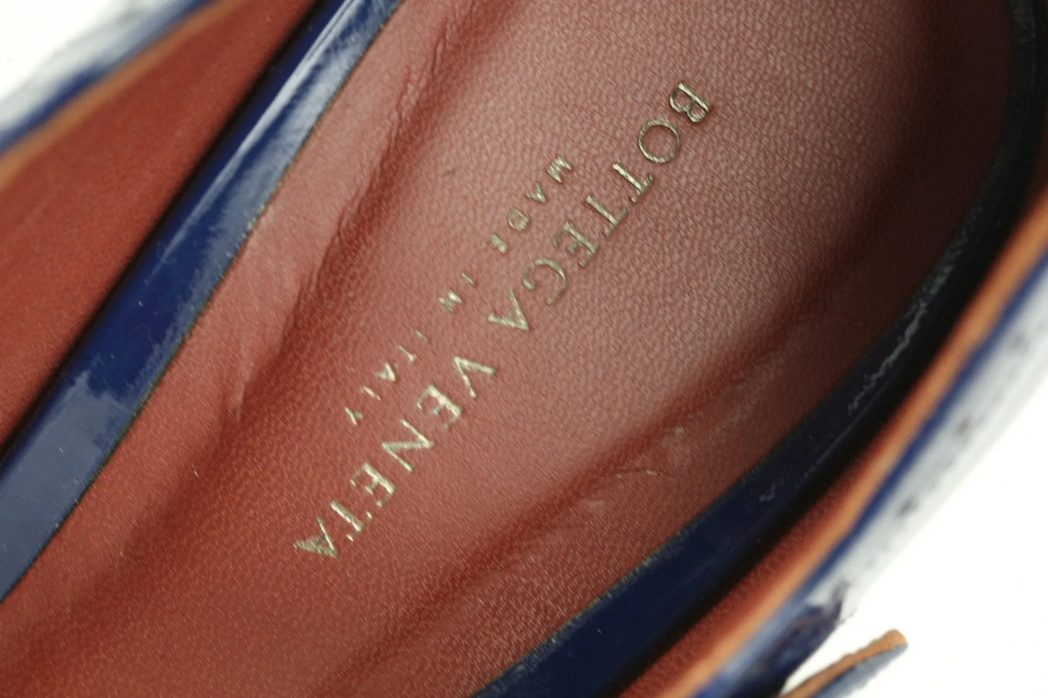Bottega Veneta Blue Patent Mary Janes Size (38)