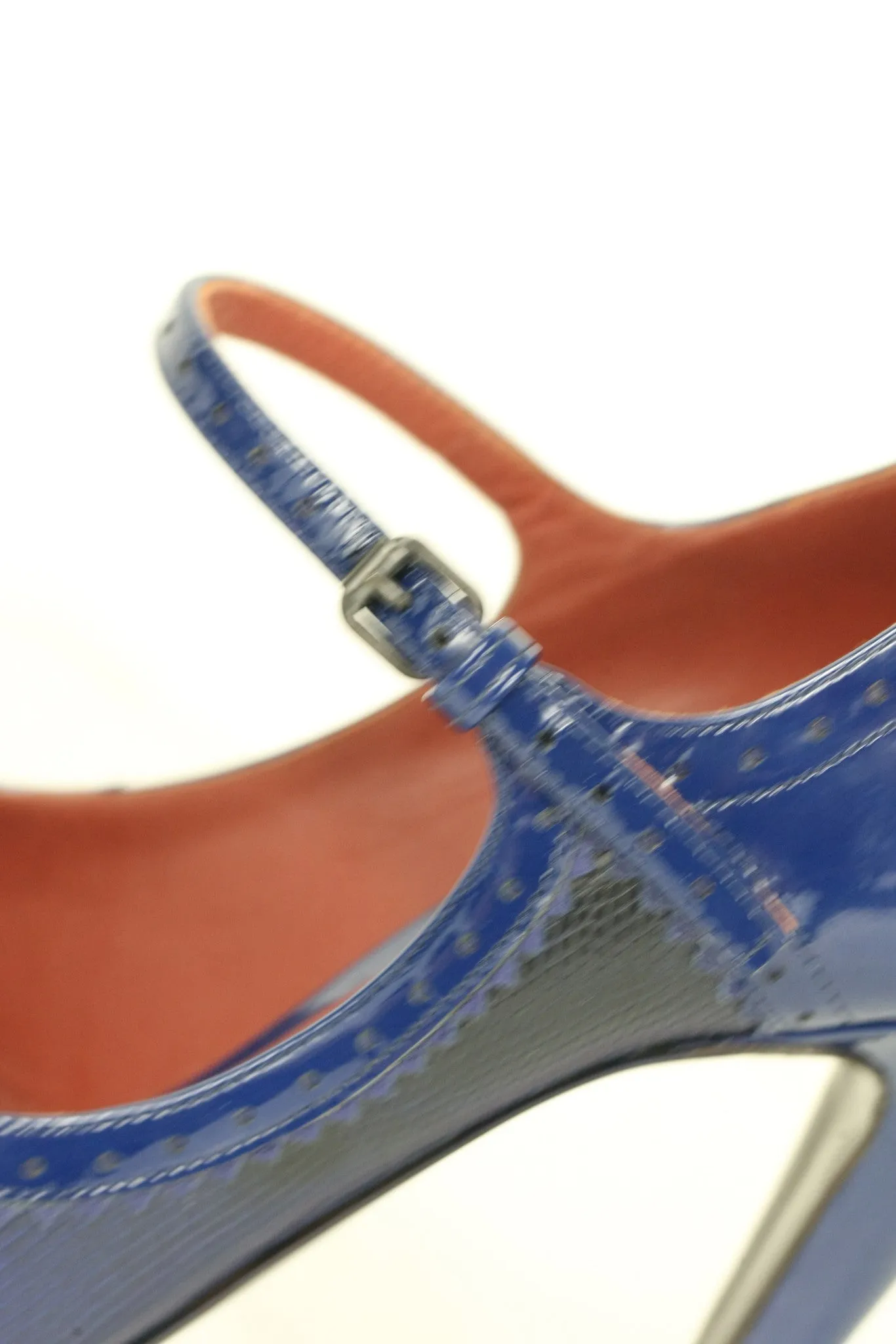 Bottega Veneta Blue Patent Mary Janes Size (38)