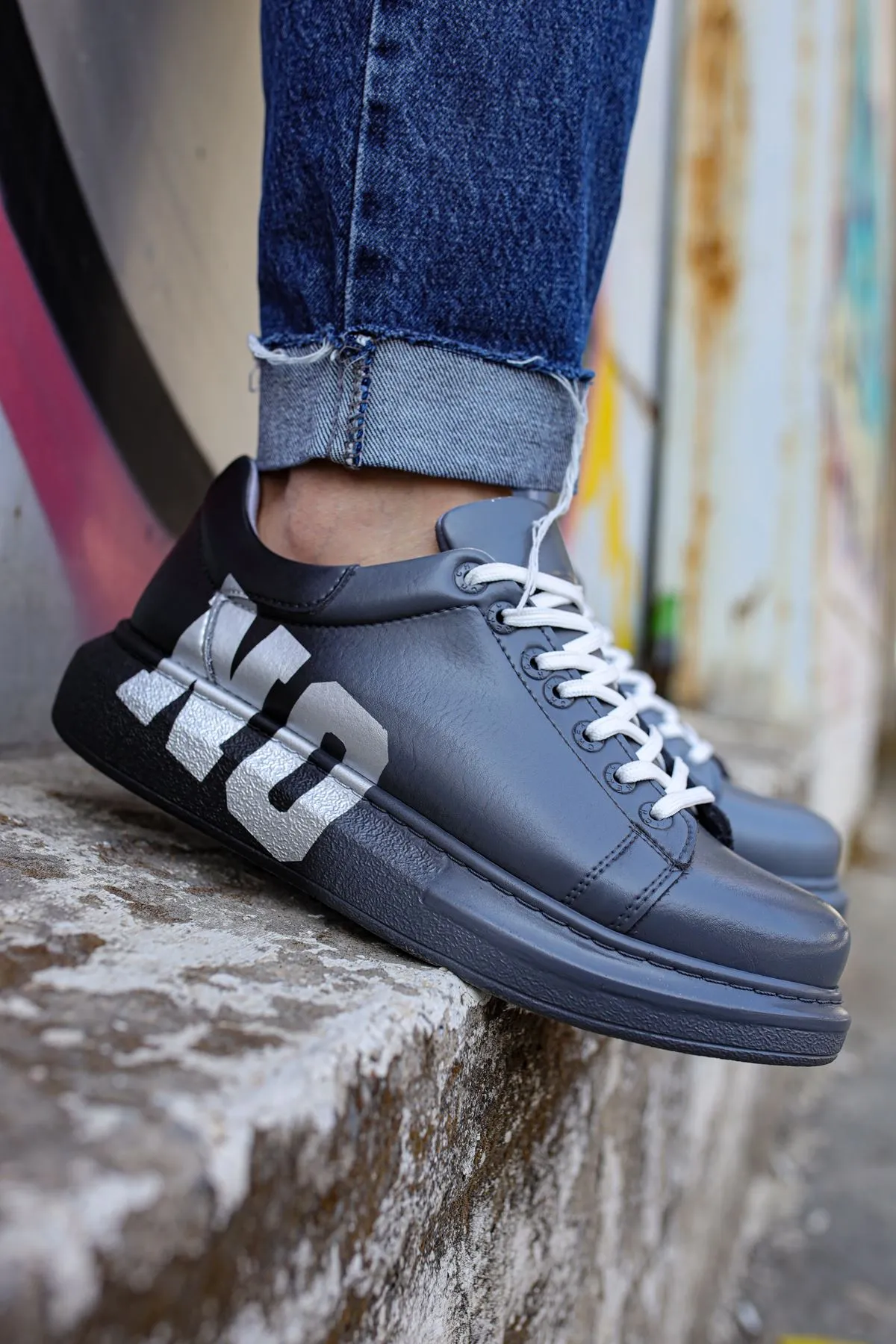 CH254 Men's Unisex Black-Grey Casual Sneaker Sports Shoes