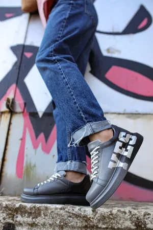 CH254 Men's Unisex Black-Grey Casual Sneaker Sports Shoes
