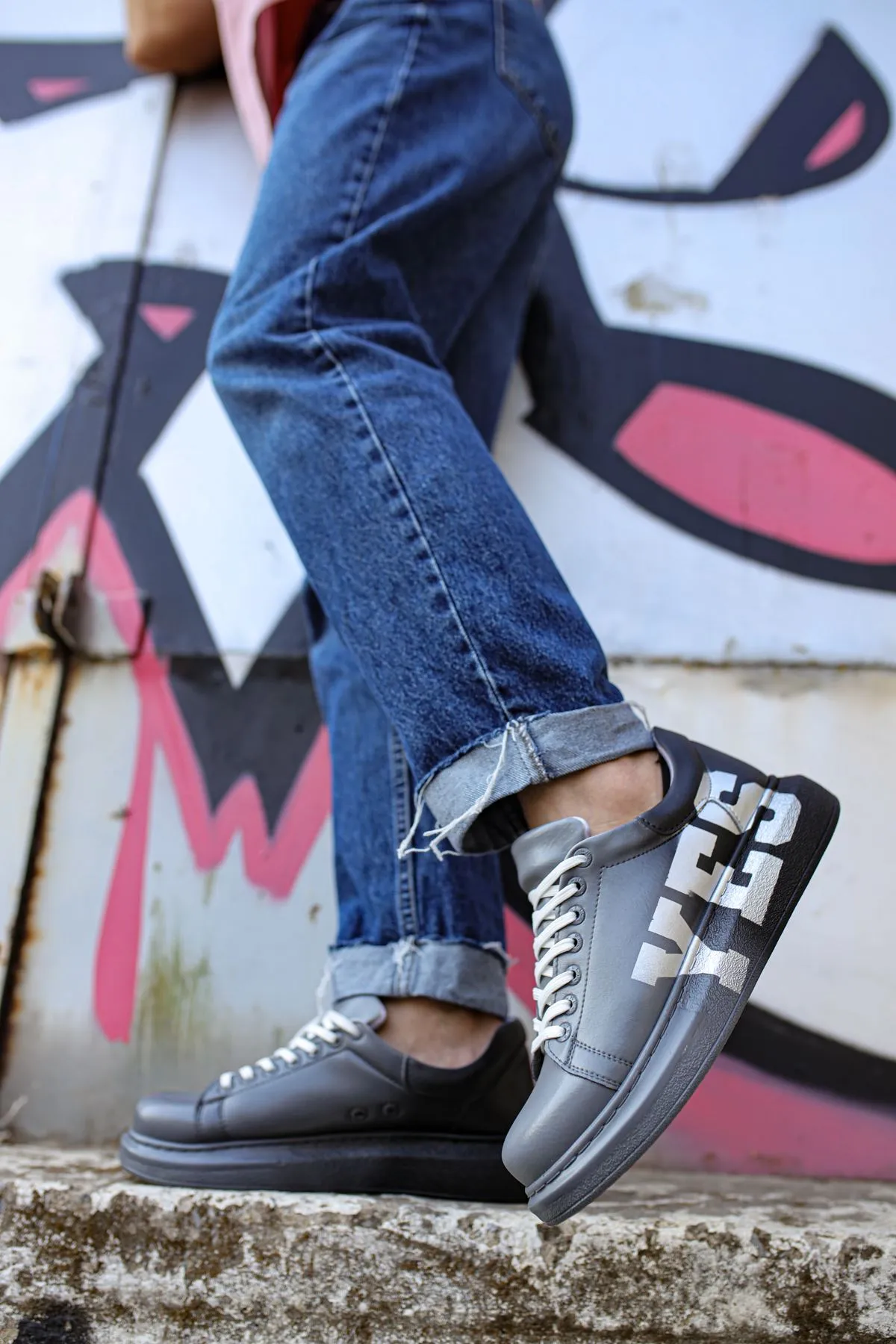 CH254 Men's Unisex Black-Grey Casual Sneaker Sports Shoes