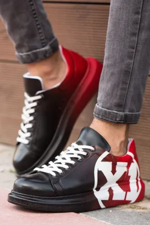 CH254 Men's Unisex Black-Red Casual Sneaker Sports Shoes