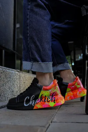 CH254 Men's Unisex Yellow-Black Casual Sneaker Sports Shoes