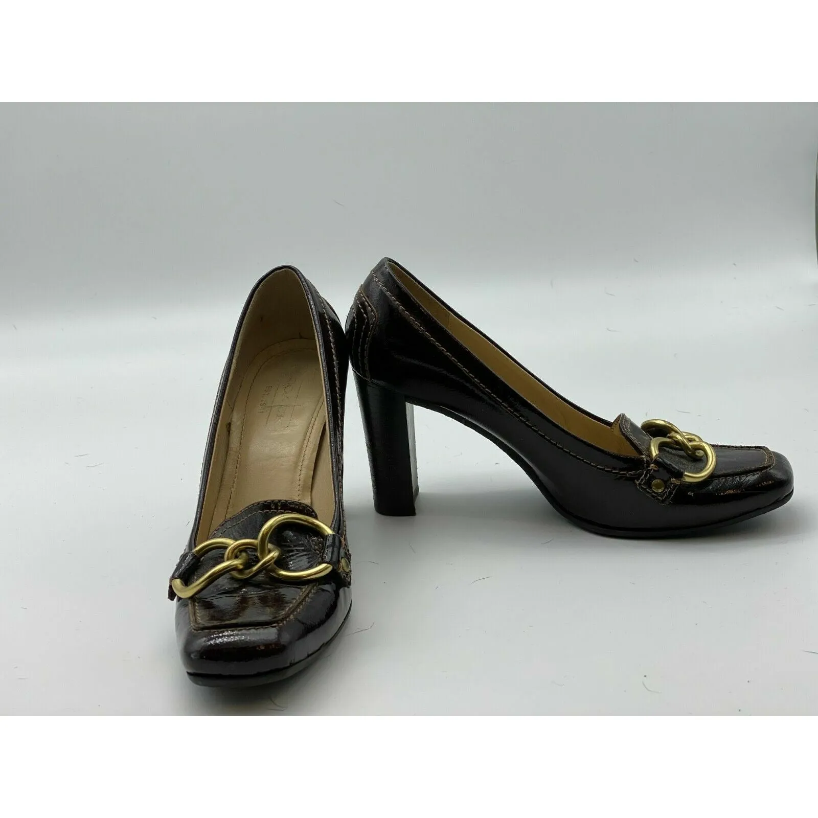 Coach Krystle Leather Loafer Pump Heel Pumps Made in Italy Size 7.5 B
