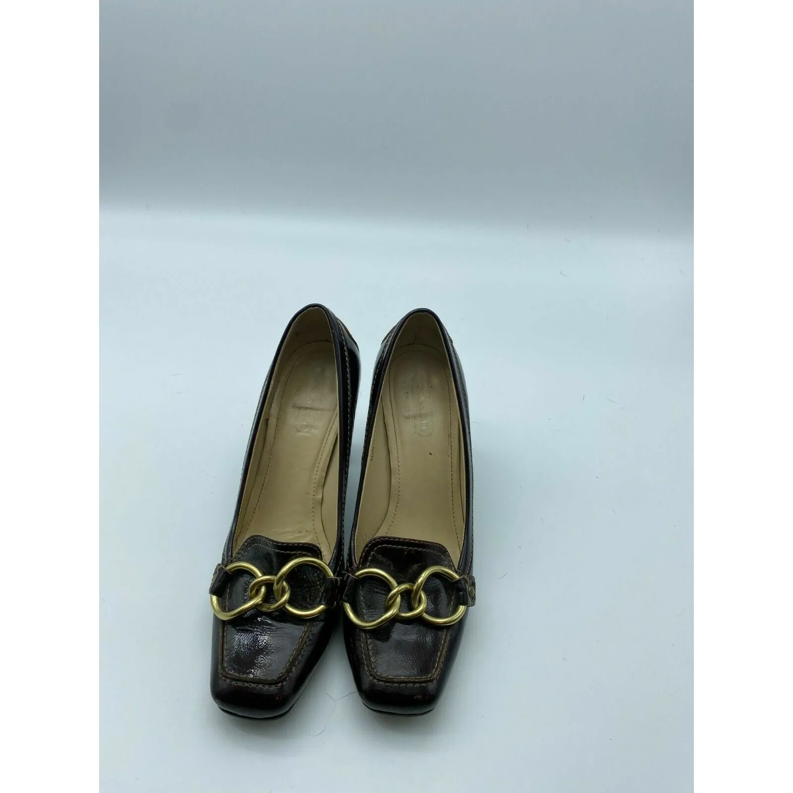 Coach Krystle Leather Loafer Pump Heel Pumps Made in Italy Size 7.5 B