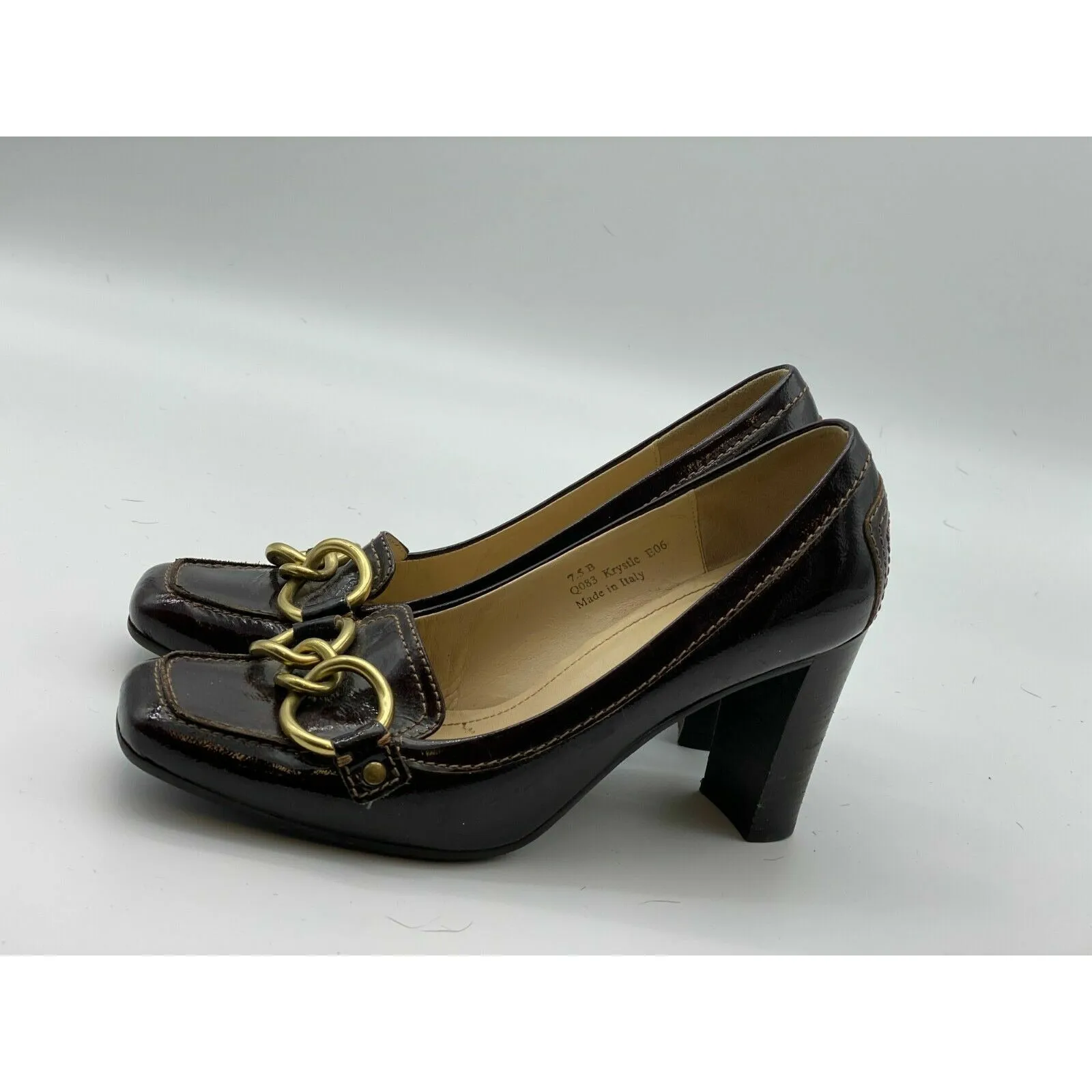 Coach Krystle Leather Loafer Pump Heel Pumps Made in Italy Size 7.5 B